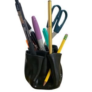 Handmade Upcycled Vintage Melted LP Vinyl Record Pencil Pen Holder Desk Caddy